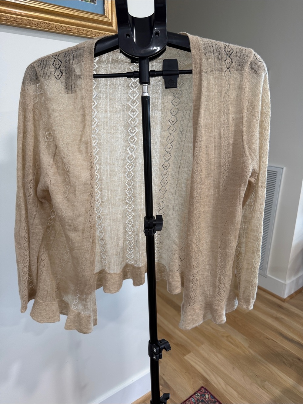 Banana Republic Beige Open-Front Lightweight Cardigan